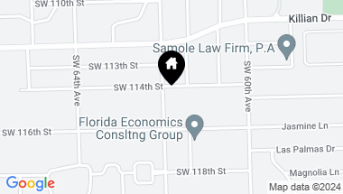 Map of 6190 SW 114th St, Pinecrest FL, 33156