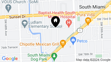 Map of 7410 SW 63rd Ave, South Miami FL, 33143