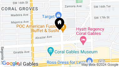 Map of 2100 Ponce De Leon Blvd # 1 Unit: PENHOUSE 1, Coral Gables FL, 33134