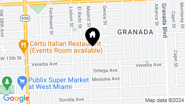 Map of 1215 Madrid St, Coral Gables FL, 33134