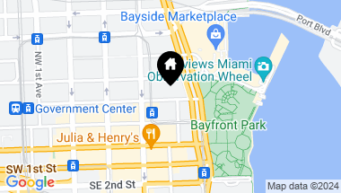 Map of 253 NE 2nd Street 1702, Miami FL, 33132