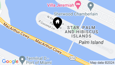 Map of 222 S Coconut Ln, Miami Beach FL, 33139