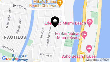 Map of 4504 Sheridan Ave, Miami Beach FL, 33140