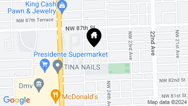 Map of 2460 NW 85th St, Miami FL, 33147