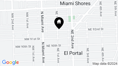 Map of 100 NE 92nd St, Miami Shores FL, 33138