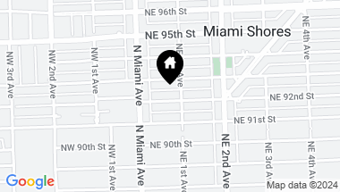 Map of 75 NE 92nd St, Miami Shores FL, 33138