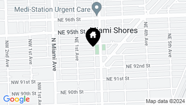Map of 151 NE 93rd Street, Miami Shores FL, 33138