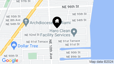Map of 1070 NE 93rd St, Miami Shores FL, 33138