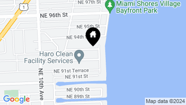Map of 1276 NE 93rd St, Miami Shores FL, 33138
