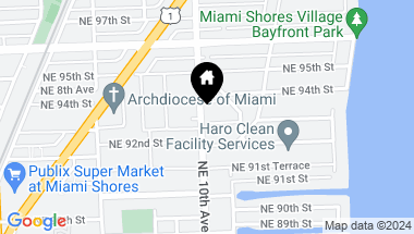 Map of 1015 NE 93rd St, Miami Shores FL, 33138