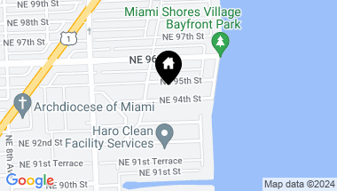 Map of 1245 NE 94th St, Miami Shores FL, 33138