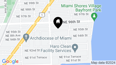 Map of 1042 NE 95th St, Miami Shores FL, 33138