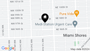 Map of 76 NW 97th St, Miami Shores FL, 33150