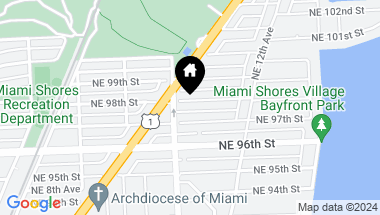 Map of 1032 NE 98th St, Miami Shores FL, 33138