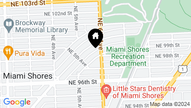 Map of 9760 NE 5th Ave Rd, Miami Shores FL, 33138