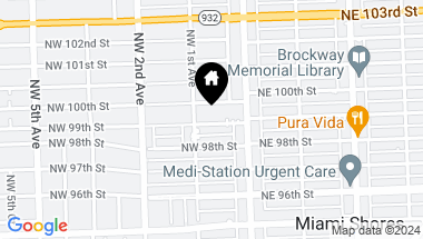 Map of 69 NW 99th St, Miami Shores FL, 33150