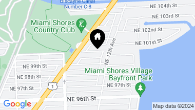 Map of 1170 NE 100th St, Miami Shores FL, 33138