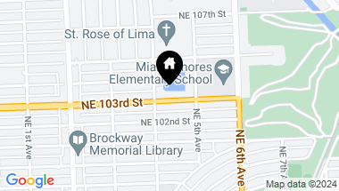 Map of 425 NE 103rd St, Miami Shores FL, 33138
