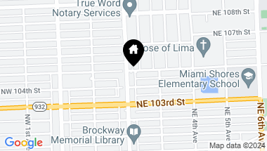 Map of 220 NE 105 St, Miami Shores FL, 33138