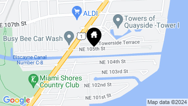 Map of 1316 NE 105th St, Miami Shores FL, 33138