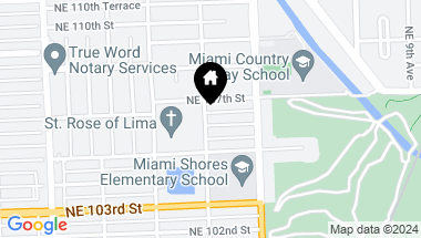 Map of 501 NE 106th St, Miami Shores FL, 33138