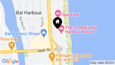 Map of 9705 Collins Ave 1905N, Bal Harbour FL, 33154