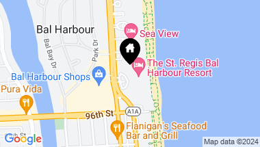 Map of 9705 Collins Avenue 501n, Bal Harbour FL, 33154