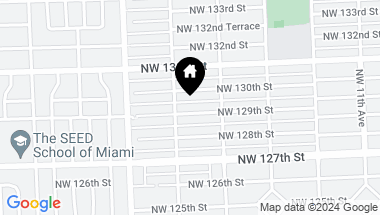 Map of 1575 NW 129th St, North Miami FL, 33167