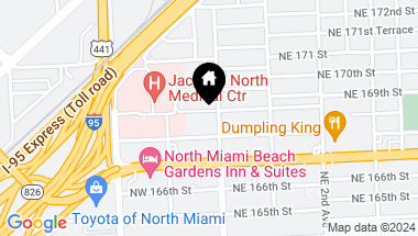 Map of 8 NW 169th St, North Miami Beach FL, 33169