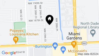 Map of 2913 NW 185th Ter, Miami Gardens FL, 33056