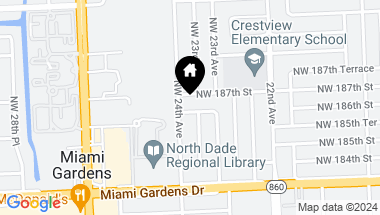 Map of 2355 NW 186th St, Miami Gardens FL, 33056