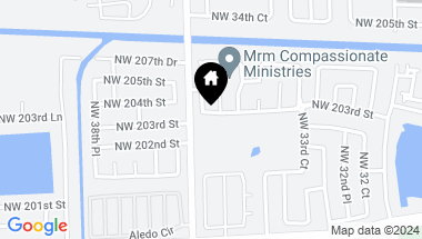 Map of 3626 NW 203rd St, Miami Gardens FL, 33056