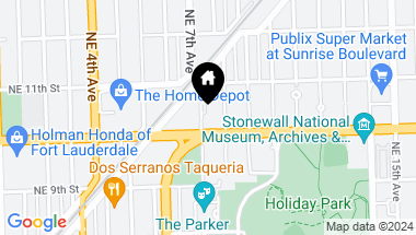 Map of 1016 NE 7th Ave, Fort Lauderdale FL, 33304