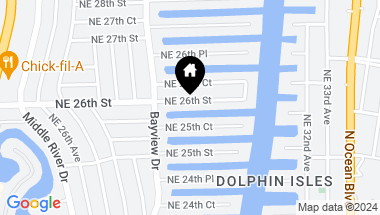 Map of 2832 NE 26th Street, Fort Lauderdale FL, 33305