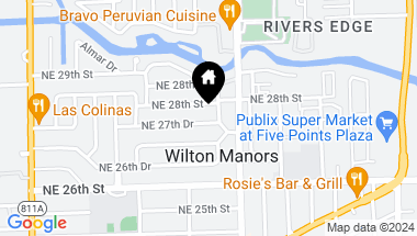 Map of 525 NE 27th Dr, Wilton Manors FL, 33334