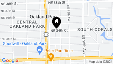 Map of 1240 NE 34 Court, Oakland Park FL, 33334