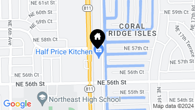 Map of 5711 NE 14th Ave, Fort Lauderdale FL, 33334