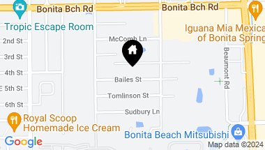 Map of 3620 Bailes ST, BONITA SPRINGS FL, 34134