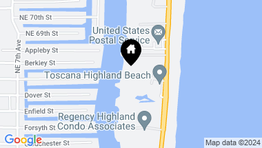 Map of 3720 S Ocean Boulevard 1610, Highland Beach FL, 33487