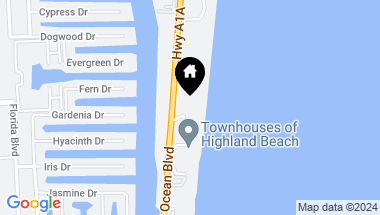 Map of 2445 S Ocean Boulevard, Highland Beach FL, 33487
