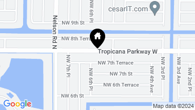 Map of 604 Tropicana PKWY W, CAPE CORAL FL, 33993