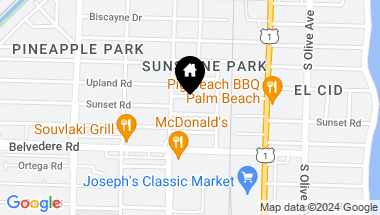 Map of 611 Sunset Rd, West Palm Beach FL, 33401
