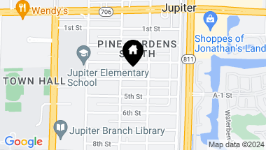 Map of 211 4th Street, Jupiter FL, 33458