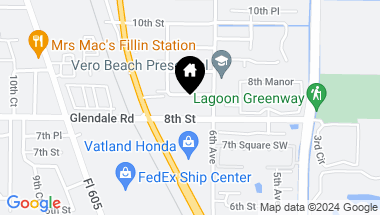 Map of 670 8th Street, Vero Beach FL, 32960
