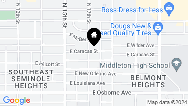 Map of 1707 E CARACAS ST, TAMPA FL, 33610