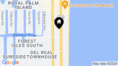Map of 164 S Atlantic Avenue, Cocoa Beach FL, 32931