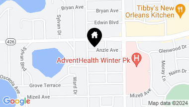 Map of 1740 ANZLE AVE, WINTER PARK FL, 32789