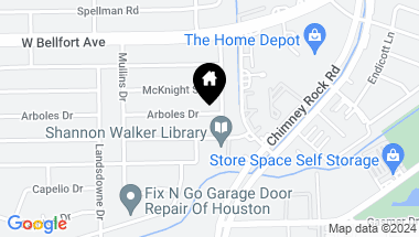 Map of 5507 Arboles Drive, Houston TX, 77035