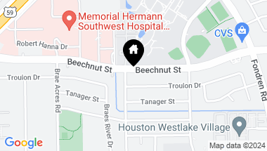 Map of 7427 Beechnut Street, Houston TX, 77074