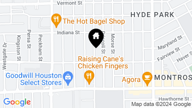 Map of 2307 Hazard Street, Houston TX, 77019